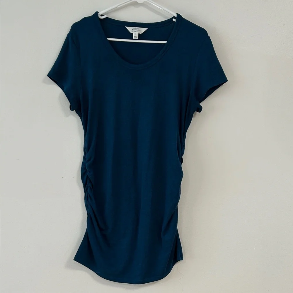 Market&Spruce Maternity Forest Green long sleeve & Blue short sleeve Top Size M - Picture 2 of 11